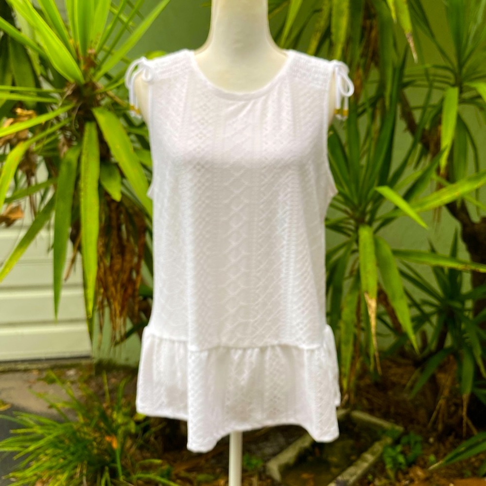 Michael Kors White Sleeveless Top